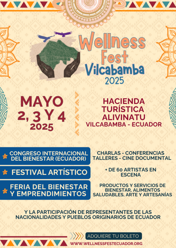 Poster for the Wellness Fest 2025 in Vilcabamba, Ecuador
